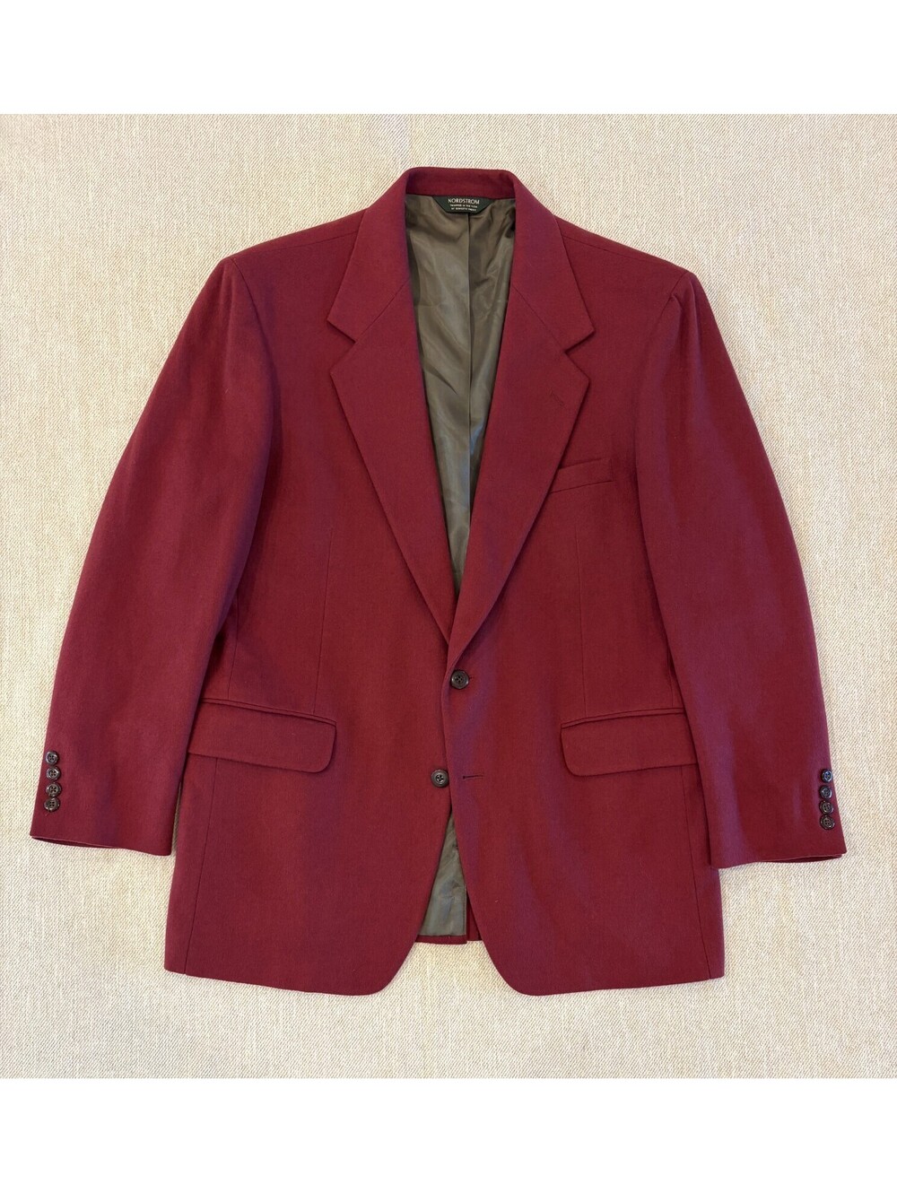 Nordstrom Broadmoor & Pike Pure Cashmere Burgundy Sport Coat Blazer USA 43L